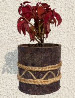 6 inch fabric grow bag with beautiful jute lace decor, breathable and excellent for air pruning of roots.